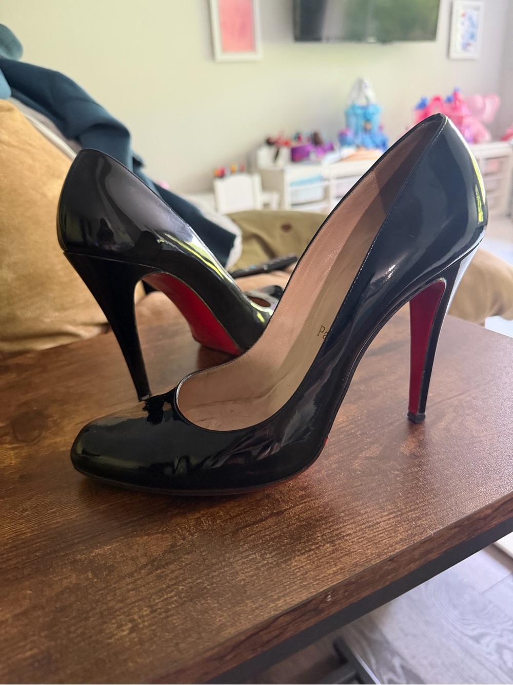 Christian Louboutin Black Patent Pumps - 40.5 - 100mm